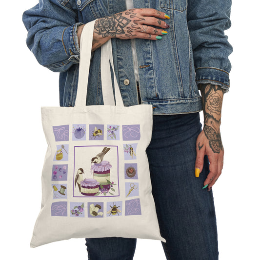 Honey, Preserves, And Garden Birds Sewing Themed Tote Bag