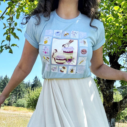 Honey, Preserves, and Garden Birds Blueberry Cottage Tshirt