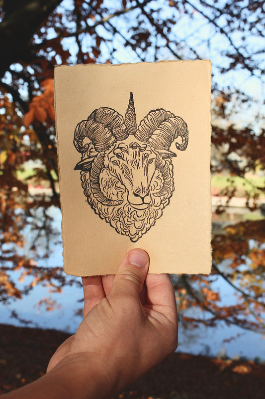 Lamb of God Handmade Linocut Print