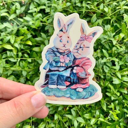 Broken Bunny Couple Vinyl Sticker