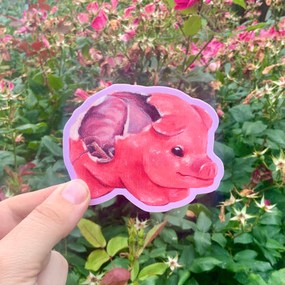 Broken Piggy Bank Vinyl Sticker