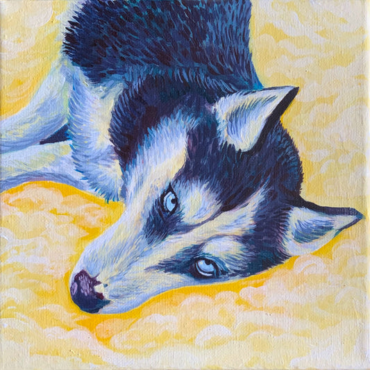 Pet Portrait Commission 8x8 Acrylic on Canvas