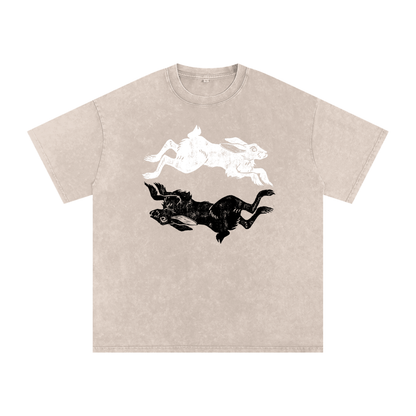 Snow Washed Oversized Cotton T-Shirt