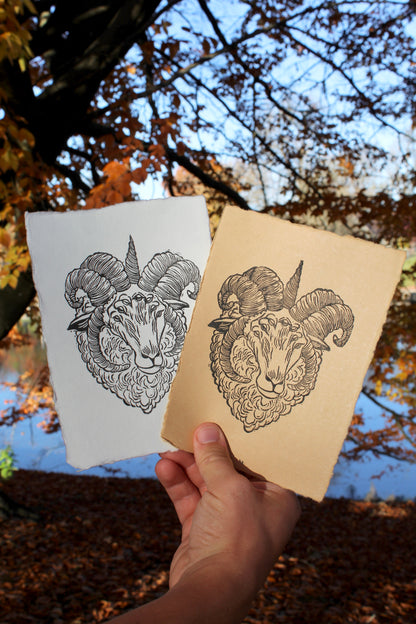 Lamb of God Handmade Linocut Print