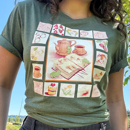 Strawberry Frog Picnic Art Date Tshirt