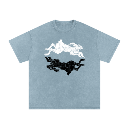 Snow Washed Oversized Cotton T-Shirt