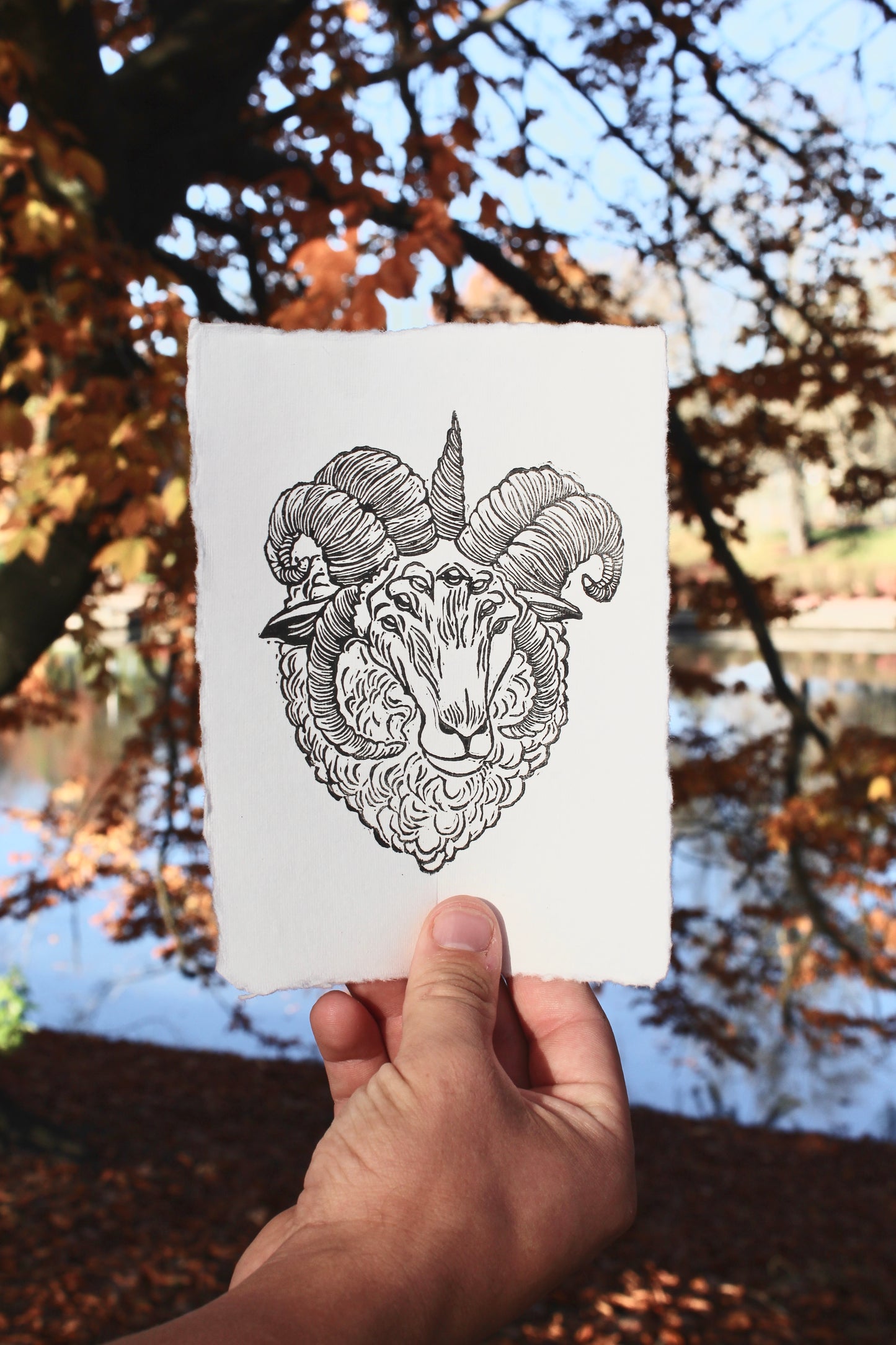 Lamb of God Handmade Linocut Print