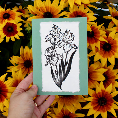 Twin Irish Handmade Linocut Greeting Card