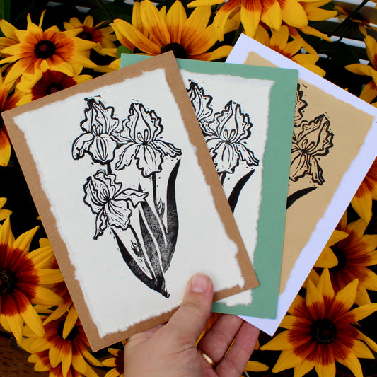 Twin Irish Handmade Linocut Greeting Card