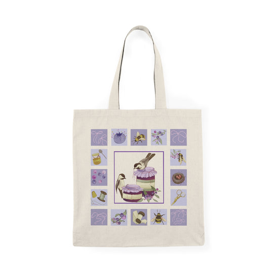 Honey, Preserves, And Garden Birds Sewing Themed Tote Bag