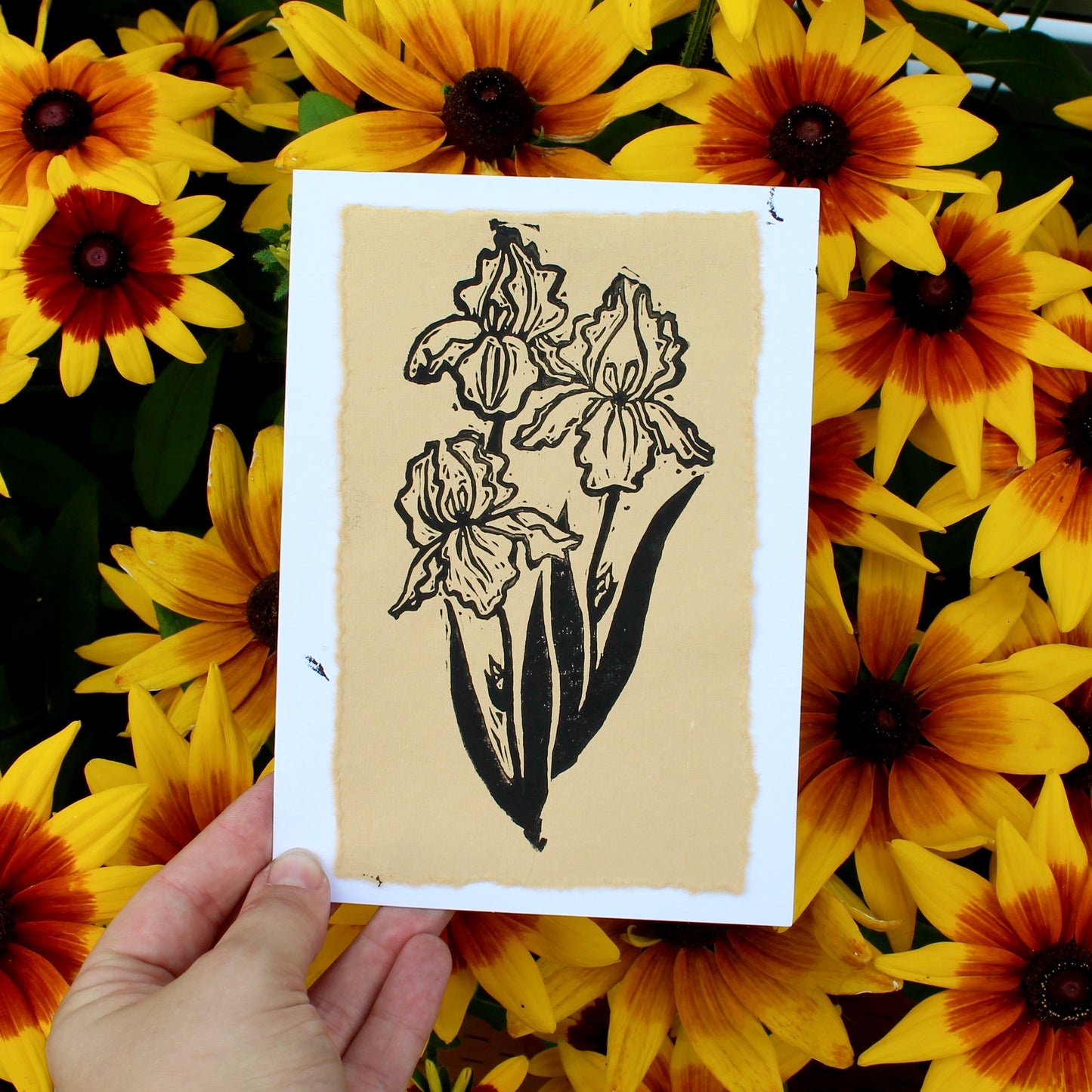 Twin Irish Handmade Linocut Greeting Card