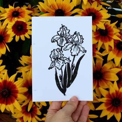 Twin Irish Handmade Linocut Greeting Card