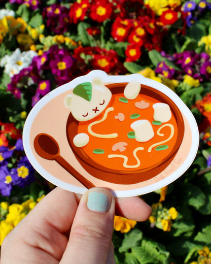 Floating Pho Bear Sticker