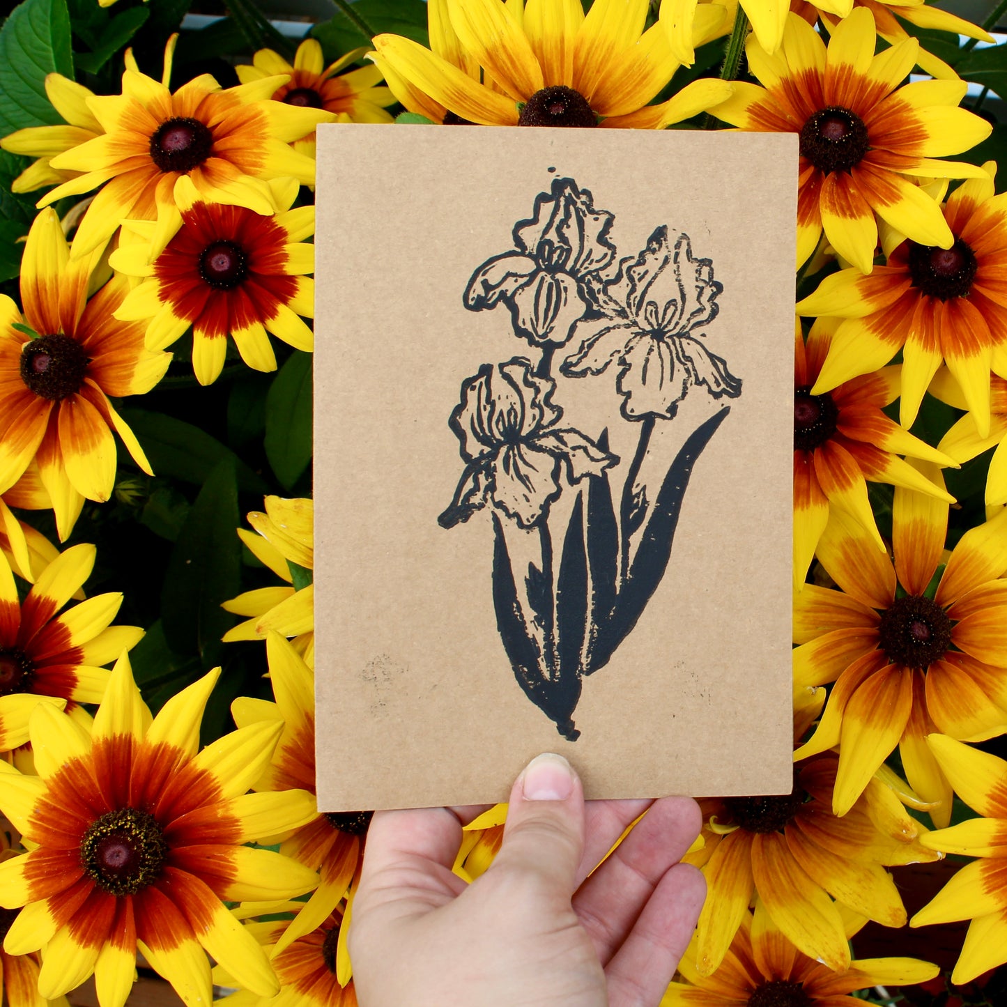 Twin Irish Handmade Linocut Greeting Card