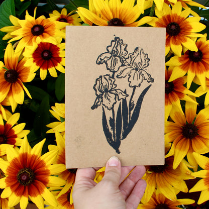 Twin Irish Handmade Linocut Greeting Card