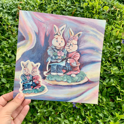 Broken Bunny Couple Vinyl Sticker