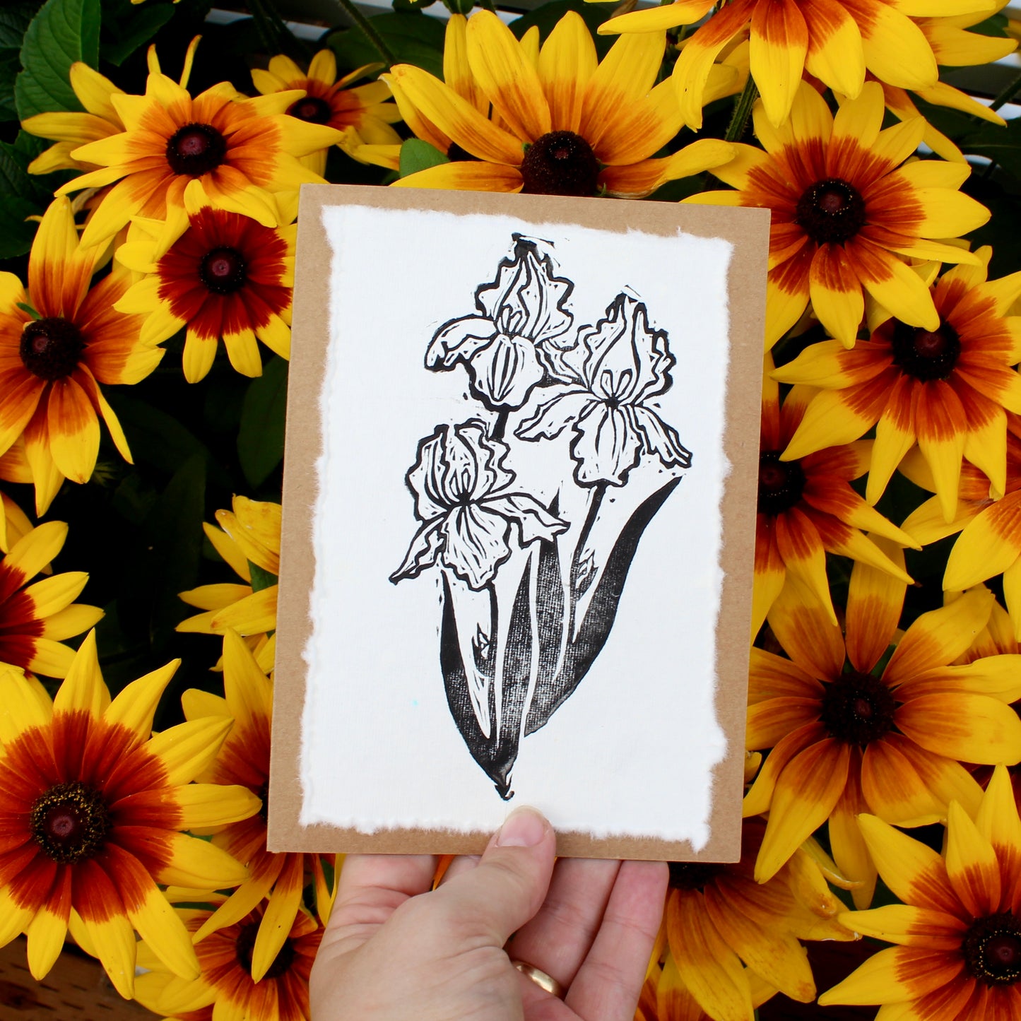 Twin Irish Handmade Linocut Greeting Card