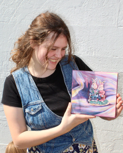 Broken Bunny Couple Art Print