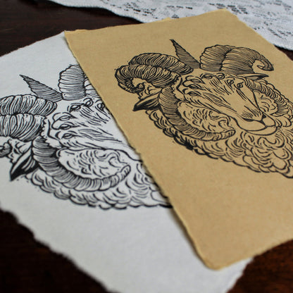 Lamb of God Handmade Linocut Print