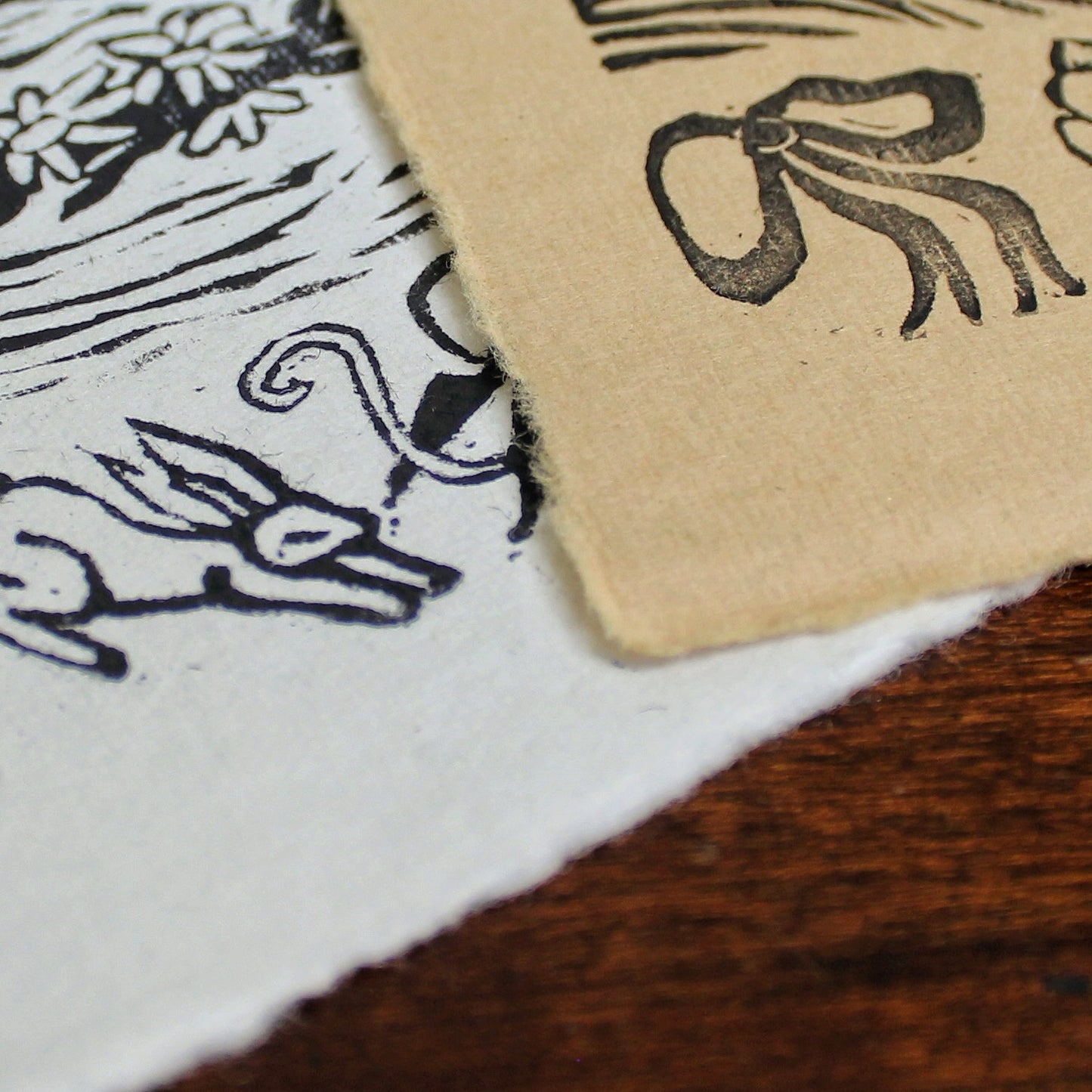 Flower Crown Handmade Linocut Print