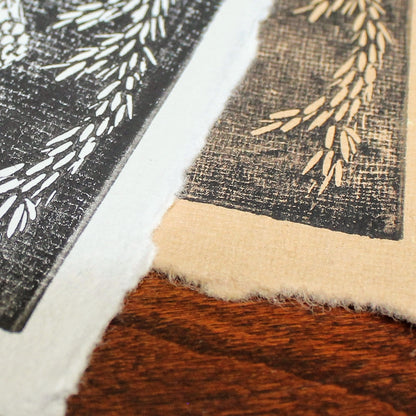 Pine Cone Handmade Linocut Print