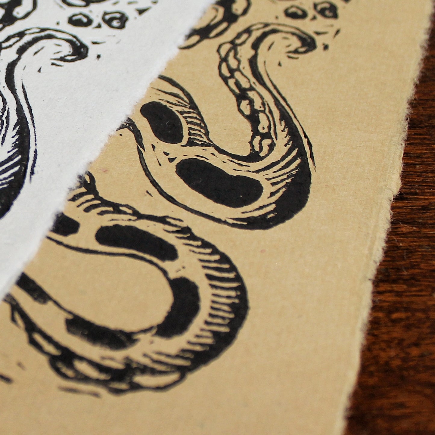 Inky Octopus Linocut Print
