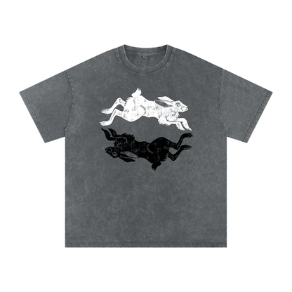 Snow Washed Oversized Cotton T-Shirt